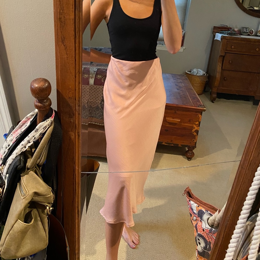 Light pink midi skirt